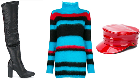 Blue Red and Black Knits